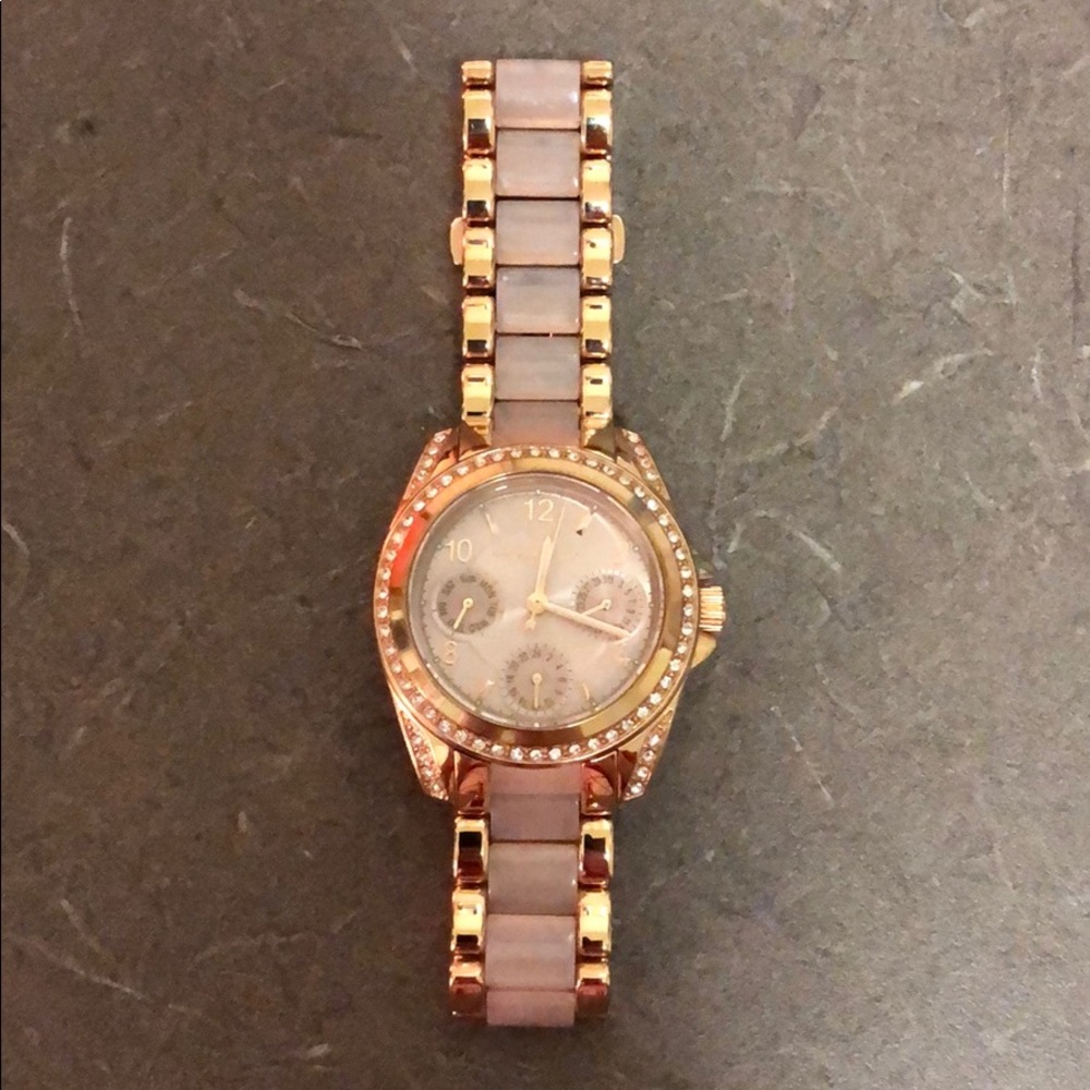 Michael Kors blush pink and Gold watch